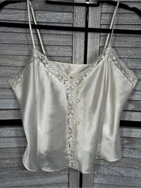 Vintage Victoria’s Secret Satin Lace Camisole Ivory Sz M